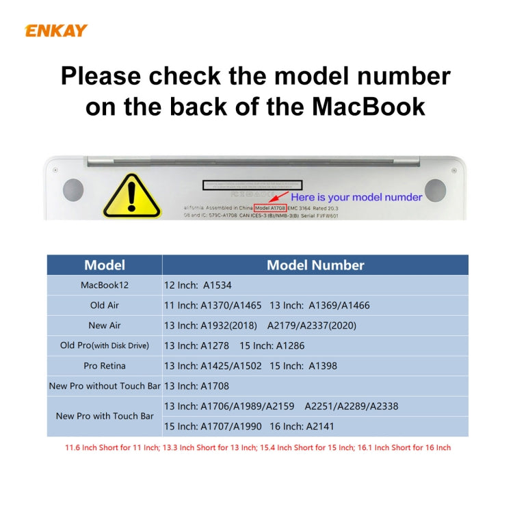 Protetor de Ecrã HD PET Transparente ENKAY para MacBook Pro 16 polegadas A2141 (2019), Para MacBook Pro 16 polegadas A2141 (2019)