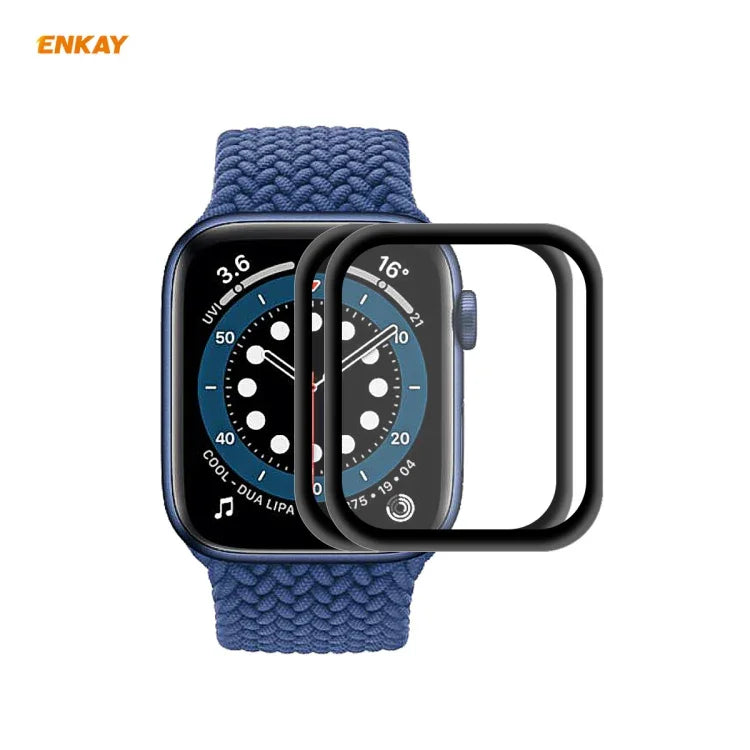 2 UN Para Apple Watch Series 6/5/4/SE 44mm Filme Protetor de Ecrã HD Curvo PET 3D de Dobragem a Quente ENKAY Hat-Prince, Para Apple Watch Series 6/5/4/SE 44mm