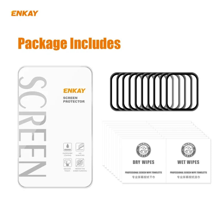 10 UN Para Apple Watch Series 6/5/4/SE 44mm Filme Protetor de Ecrã HD Curvo PET 3D de Dobragem a Quente ENKAY Hat-Prince, Para Apple Watch Series 6/5/4/SE 44mm