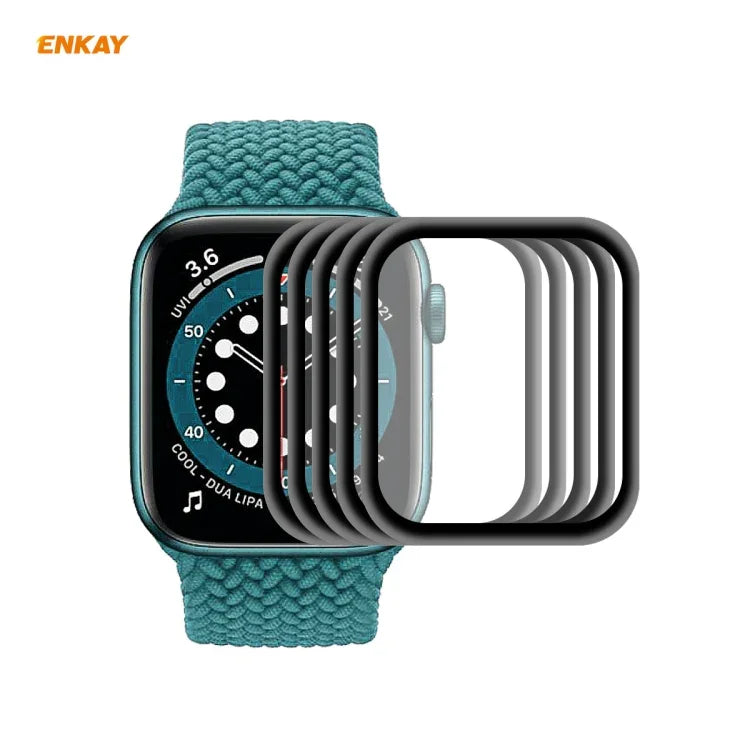 5 UNIDADES de Película Protetora de Ecrã HD 3D com Borda Suave em PC + PMMA ENKAY Hat-Prince, Para Apple Watch 6/5/4/SE 44mm, Para Apple Watch 6/5/4/SE 40mm