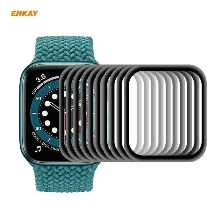 10 UNIDADES de Película Protetora de Ecrã HD 3D com Borda Suave em PC + PMMA ENKAY Hat-Prince, Para Apple Watch 6/5/4/SE 44mm, Para Apple Watch 6/5/4/SE 40mm