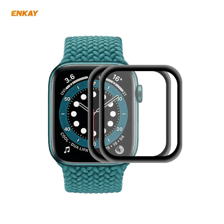 2 UNIDADES de Película Protetora de Ecrã HD 3D com Borda Suave em PC + PMMA ENKAY Hat-Prince, Para Apple Watch 6/5/4/SE 44mm, Para Apple Watch 6/5/4/SE 40mm
