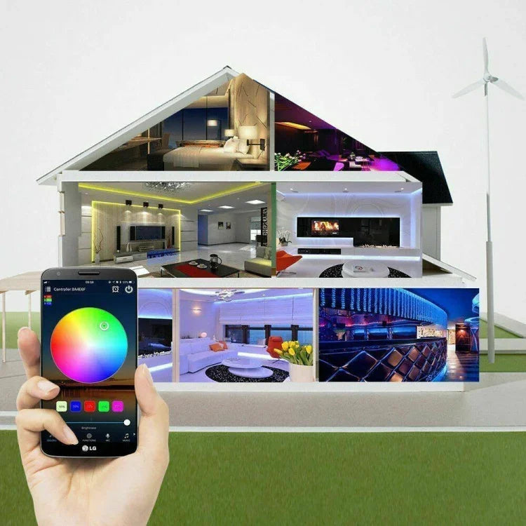 Kit de Energia para Fita de Luz LED RGB 5050 de 5M com WIFI para Casa Inteligente (Não impermeável)