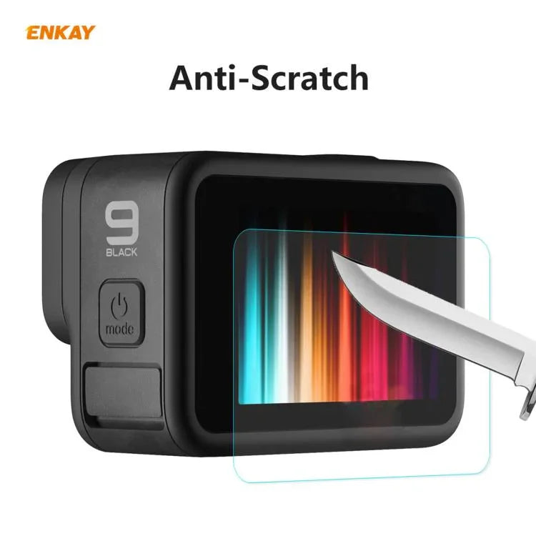 Para GoPro HERO9 Filme de Vidro Temperado Protetor 3 em 1 ENKAY Hat-Prince 0,2mm 9H 2.15D para Lente e Ecrã da Câmara