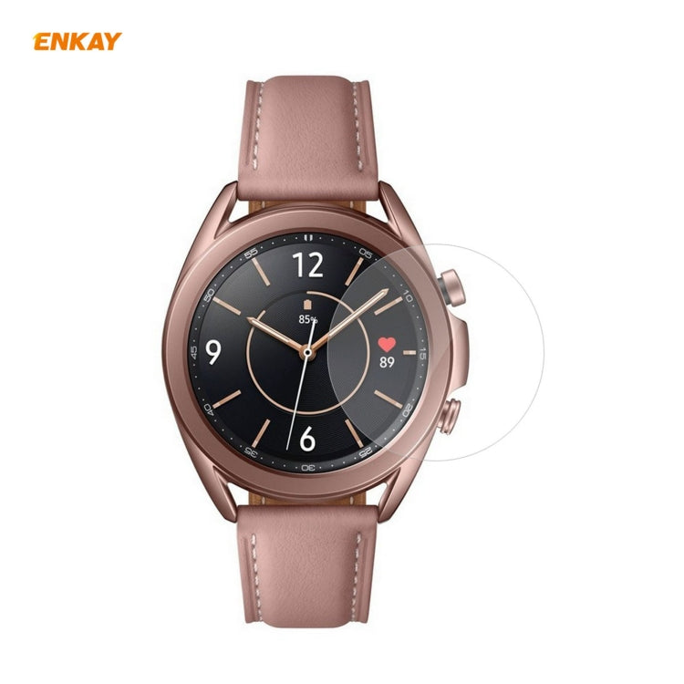 2 UNIDADES Película Protetora de Ecrã HD PET Transparente ENKAY Hat-Prince, Para Samsung Galaxy Watch3 45mm, Para Samsung Galaxy Watch3 41mm