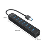 Hub USB 3.0 ORICO TWU3-7A-BK com 7 Portas, TWU3-7A