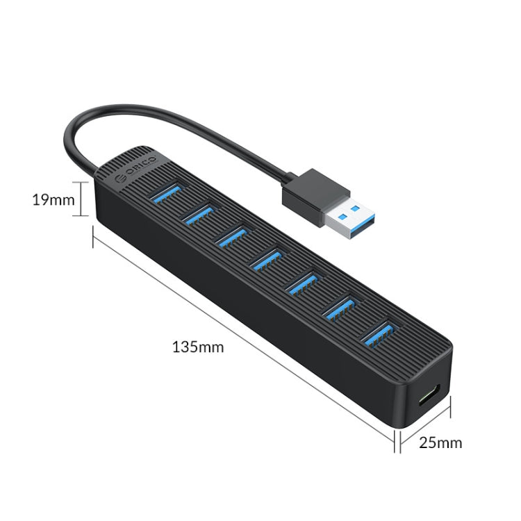 Hub USB 3.0 ORICO TWU3-7A-BK com 7 Portas, TWU3-7A