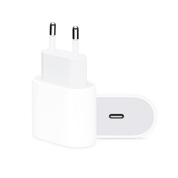 Carregador de Viagem PD 20W com Porta Única USB-C / Type-C, Ficha EU, 20W Real Ficha EU