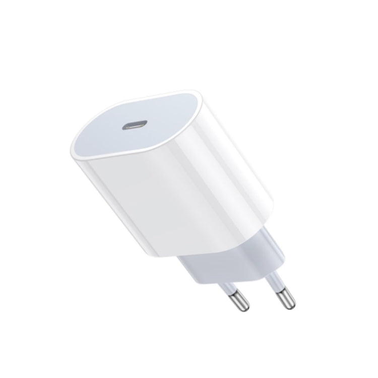 Carregador de Viagem PD 20W com Porta Única USB-C / Type-C, Ficha EU, 20W Real Ficha EU