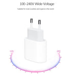 Carregador de Viagem PD 20W com Porta Única USB-C / Type-C, Ficha EU, 20W Real Ficha EU