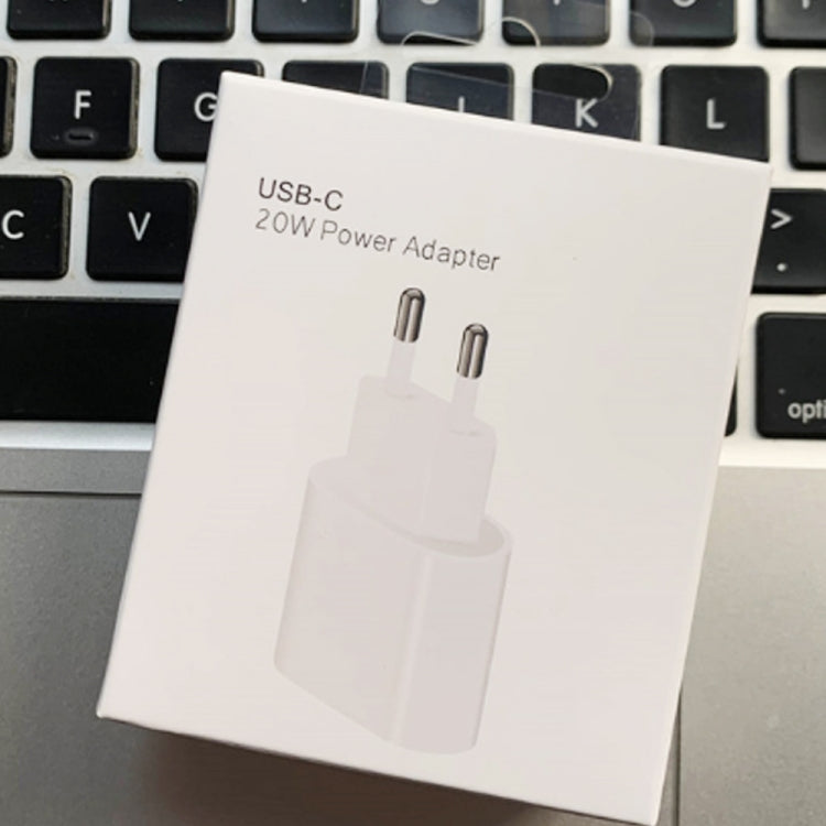 Carregador de Viagem PD 20W com Porta Única USB-C / Type-C, Ficha EU, 20W Real Ficha EU