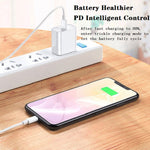 Conjunto 2 em 1: Carregador de Viagem PD 20W com Porta Única USB-C / Type-C + Cabo de Dados de Carregamento Rápido 3A PD3.0 USB-C / Type-C para 8 Pinos, Comprimento do Cabo: 1m, Ficha US, 20W 1m