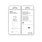Conjunto 2 em 1: Carregador de Viagem PD 20W com Porta Única USB-C / Type-C + Cabo de Dados de Carregamento Rápido 3A PD3.0 USB-C / Type-C para 8 Pinos, Comprimento do Cabo: 1m, Ficha EU, 20W 1m