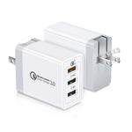 SDC-30W Cabo de Dados 2 em 1 USB para Micro USB + Carregador Rápido Universal 30W QC 3.0 USB + 2 Portas USB 2.0 2.4A para Telemóvel, Tablet, PC, Conjunto de Carregador de Viagem, Ficha EUA, com Cabo Micro USB, Ficha EUA