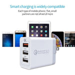 SDC-30W Cabo de Dados 2 em 1 USB para Micro USB + Carregador Rápido Universal 30W QC 3.0 USB + 2 Portas USB 2.0 2.4A para Telemóvel, Tablet, PC, Conjunto de Carregador de Viagem, Ficha EUA, com Cabo Micro USB, Ficha EUA