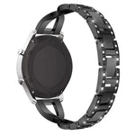 Pulseira de Pulso em Aço Inoxidável Maciço com Diamantes em Forma de X para Samsung Gear S3