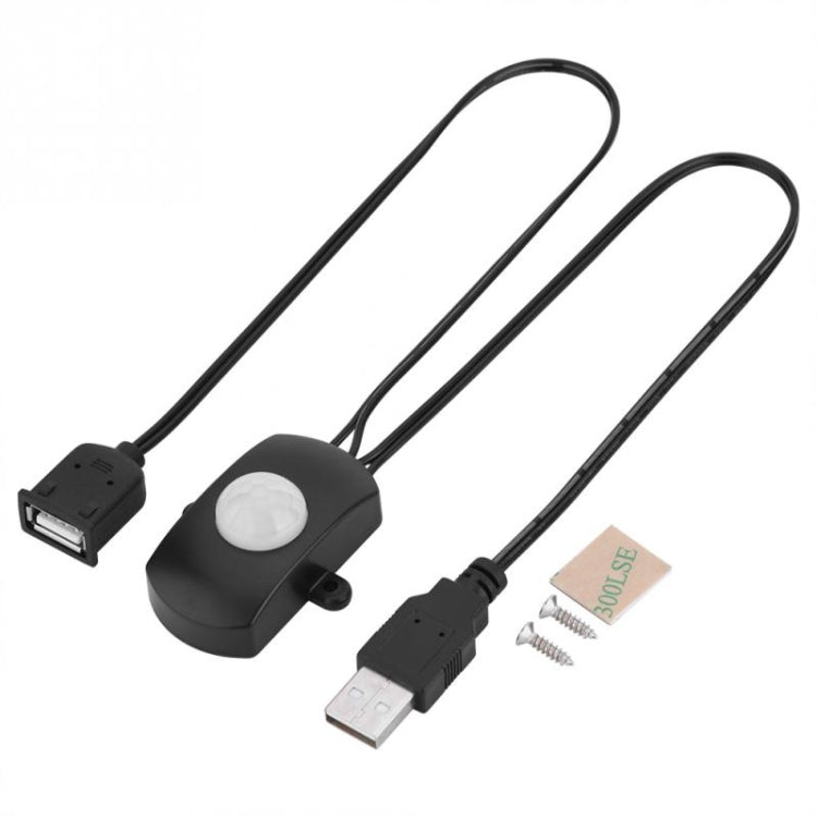 Interruptor sensor de movimento PIR infravermelho corporal USB DC 5V/12V/24V para fita LED, preto, branco