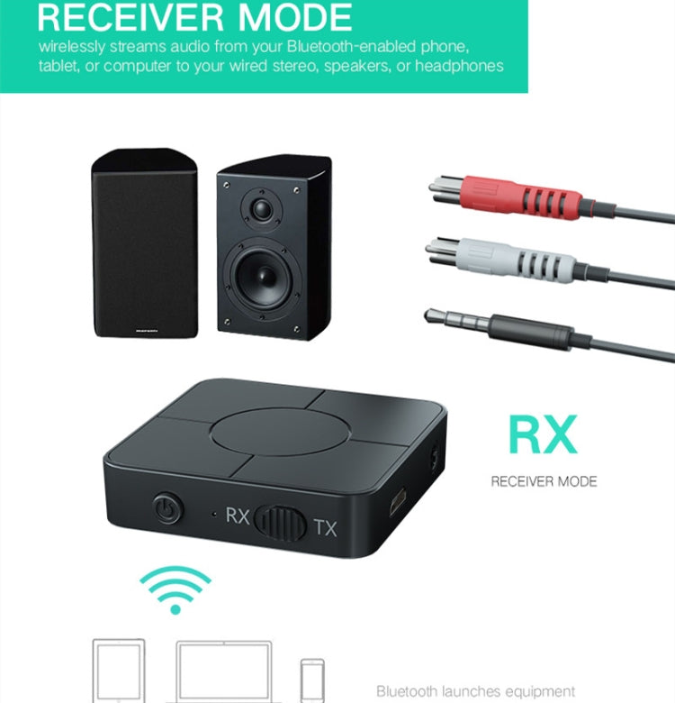 KN326 Receptor e transmissor de áudio Bluetooth 5.0 adaptador Bluetooth dois em um para chamadas mãos-livres