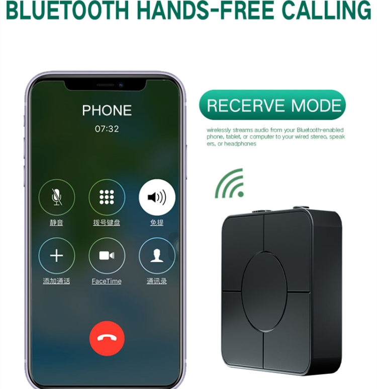 KN326 Receptor e transmissor de áudio Bluetooth 5.0 adaptador Bluetooth dois em um para chamadas mãos-livres