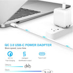 Conjunto de Cabo de Dados de Carga Rápida 2 em 1 PD 30W USB-C / Type-C + 3A PD 3.0 USB-C / Type-C para USB-C / Type-C, Comprimento do Cabo: 2m, Ficha AU, 2m Ficha AU