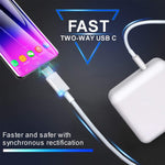 Conjunto de Cabo de Dados de Carga Rápida 2 em 1 PD 30W USB-C / Type-C + 3A PD 3.0 USB-C / Type-C para USB-C / Type-C, Comprimento do Cabo: 2m, Ficha AU, 2m Ficha AU