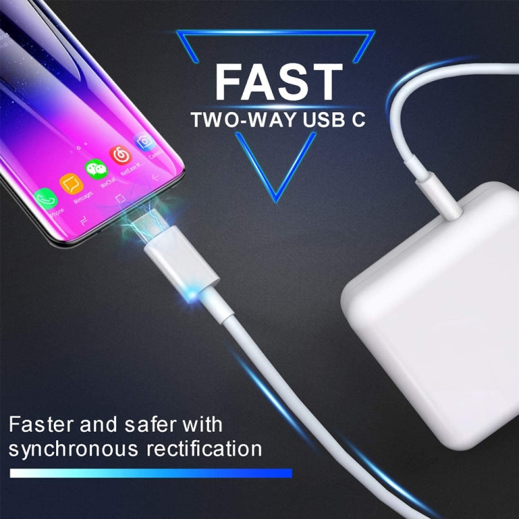 Conjunto de Cabo de Dados de Carga Rápida 2 em 1 PD 30W USB-C / Type-C + 3A PD 3.0 USB-C / Type-C para USB-C / Type-C, Comprimento do Cabo: 2m, Ficha AU, 2m Ficha AU