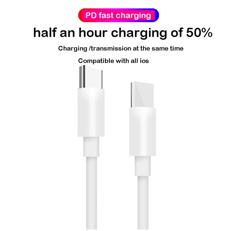 Conjunto de Cabo de Dados de Carga Rápida 2 em 1 PD 30W USB-C / Type-C + 3A PD 3.0 USB-C / Type-C para USB-C / Type-C, Comprimento do Cabo: 2m, Ficha AU, 2m Ficha AU