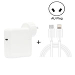 Carregador de viagem 2 em 1 PD3.0 30W USB-C / Type-C com pé destacável + conjunto de cabo de dados de carregamento rápido PD3.0 3A USB-C / Type-C para 8 pinos, comprimento do cabo: 1m, ficha AU, 1m