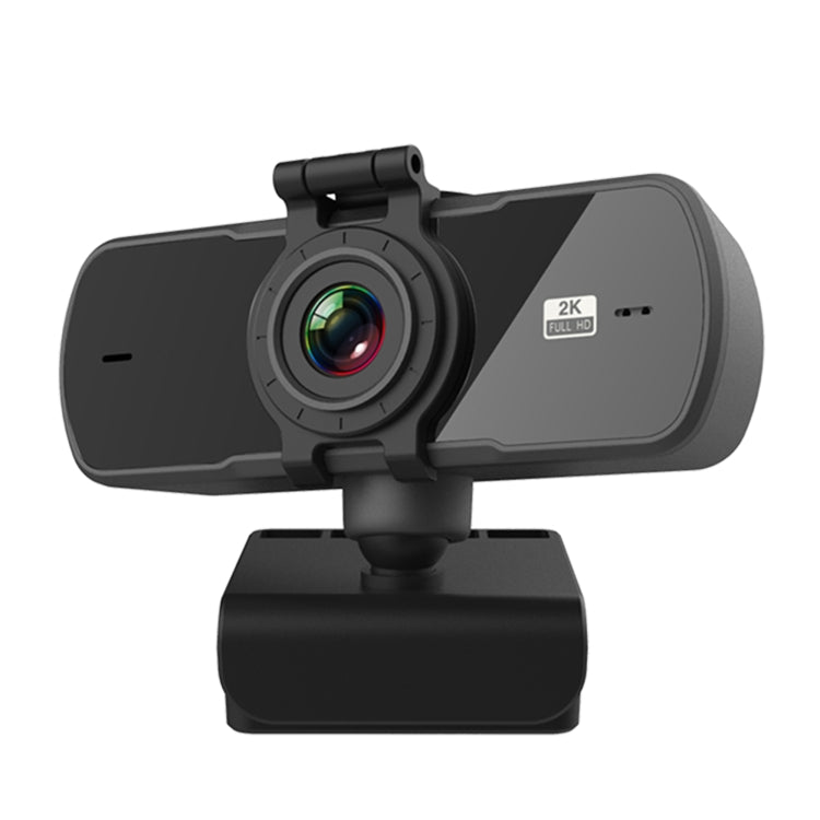 Webcam C5 4 milhões de píxeis com foco automático 2K Full HD, rotação 360 graus, USB sem driver para transmissão em direto com microfone, C5