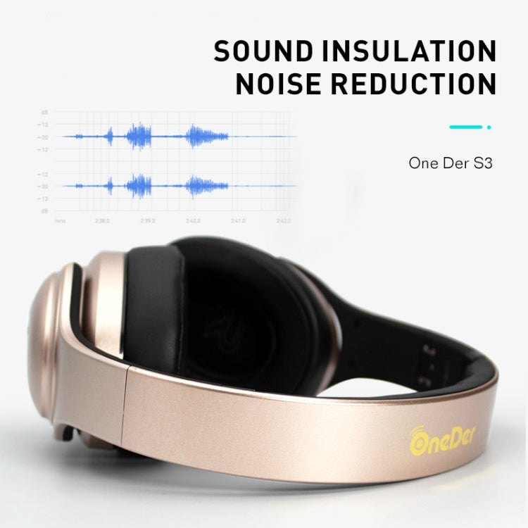 Auricular e altifalante portátil OneDer S3 2 em 1, Bluetooth sem fios, cancelamento de ruído, estéreo over-ear