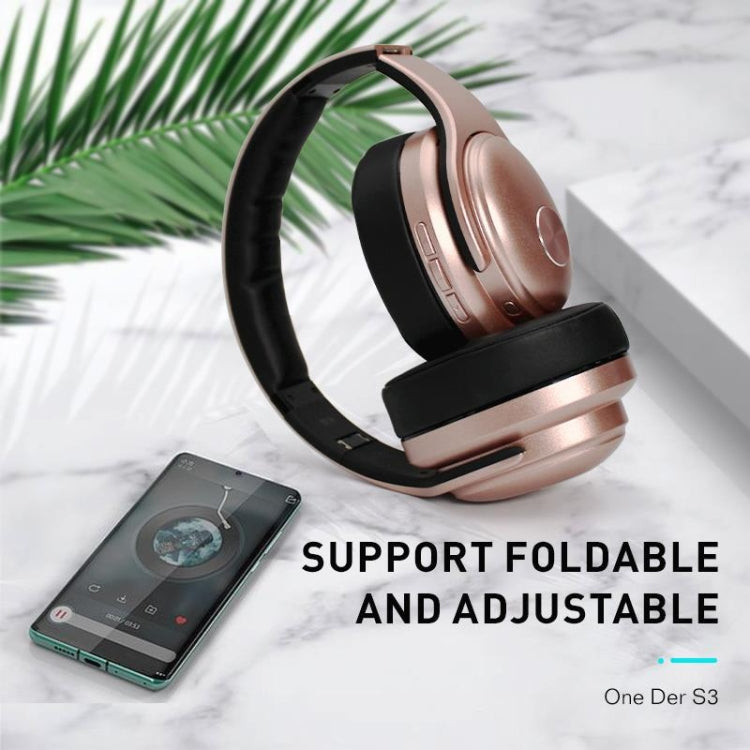 Auricular e altifalante portátil OneDer S3 2 em 1, Bluetooth sem fios, cancelamento de ruído, estéreo over-ear