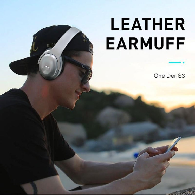 Auricular e altifalante portátil OneDer S3 2 em 1, Bluetooth sem fios, cancelamento de ruído, estéreo over-ear