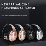 Auricular e altifalante portátil OneDer S3 2 em 1, Bluetooth sem fios, cancelamento de ruído, estéreo over-ear