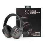 Auricular e altifalante portátil OneDer S3 2 em 1, Bluetooth sem fios, cancelamento de ruído, estéreo over-ear