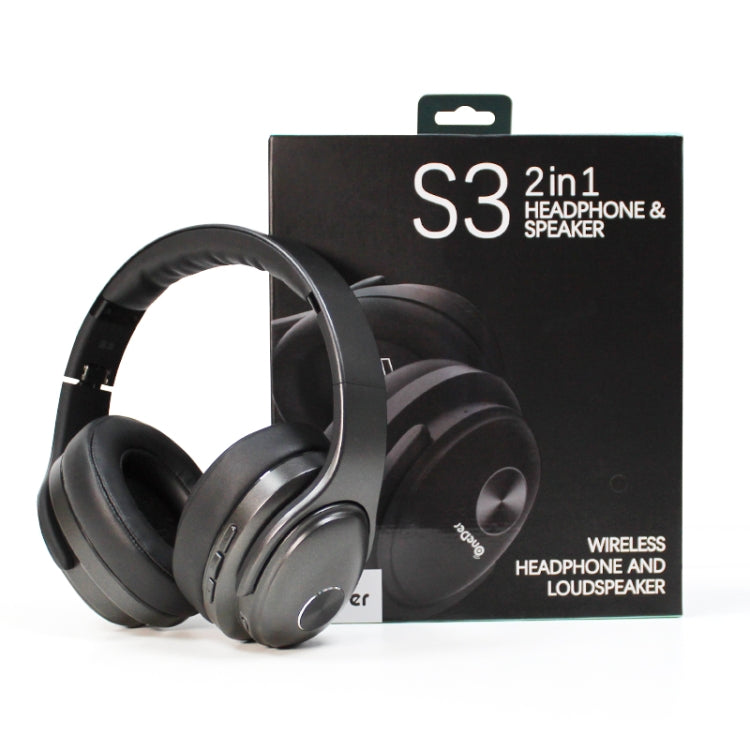 Auricular e altifalante portátil OneDer S3 2 em 1, Bluetooth sem fios, cancelamento de ruído, estéreo over-ear