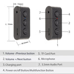BR03 Cartão Carro Receptor Bluetooth 5.0 Altifalante Música Receptor de áudio sem fios Chamada mãos-livres Bluetooth