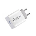 Carregador de viagem SDC-20W PD 20W com interface USB-C / Type-C única, ficha UE, ficha US, ficha UK