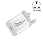 Carregador de viagem SDC-20W PD 20W com interface USB-C / Type-C única, ficha UE, ficha US, ficha UK