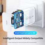 Carregador de viagem SDC-20W 2 em 1 PD 20W USB-C / Type-C + cabo de dados de carregamento rápido USB-C / Type-C para USB-C / Type-C 3A PD 3.0, comprimento do cabo: 1m, ficha US, ficha UE, ficha UK