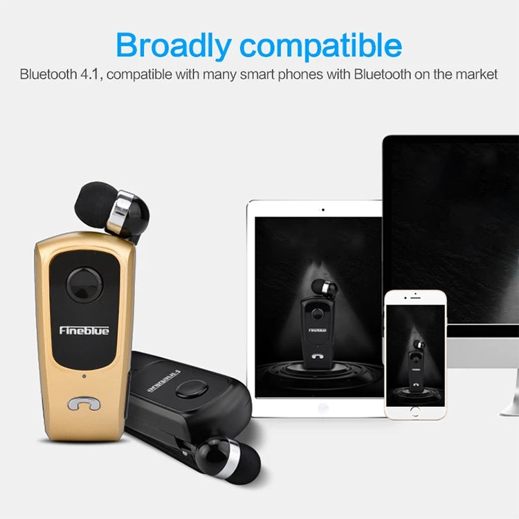 Auricular Bluetooth Antifurto com Cabo Retrátil F920 CSR4.1, Lembrete de Vibração de Chamadas, Preto, Branco, Dourado, Prateado, Cinzento