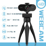 B1 Webcam HD 1080P de 4 Milhões de Pixels com Resolução 2K, Rotação de 360 Graus, com Microfone e Tripé