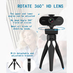 B1 Webcam HD 1080P de 4 Milhões de Pixels com Resolução 2K, Rotação de 360 Graus, com Microfone e Tripé