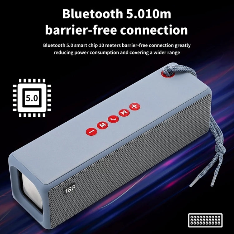 T&G TG271 Altifalante Subwoofer Bluetooth TWS com Corda Trançada, Suporta USB/AUX/Cartão TF/FM