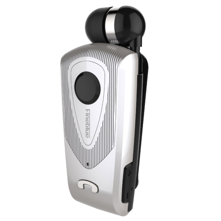 Auricular Bluetooth Antifurto com Cabo Retrátil F930 CSR4.1, Lembrete de Vibração de Chamadas, Prateado