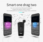 Auricular Bluetooth Antifurto com Cabo Retrátil F930 CSR4.1, Lembrete de Vibração de Chamadas, Prateado