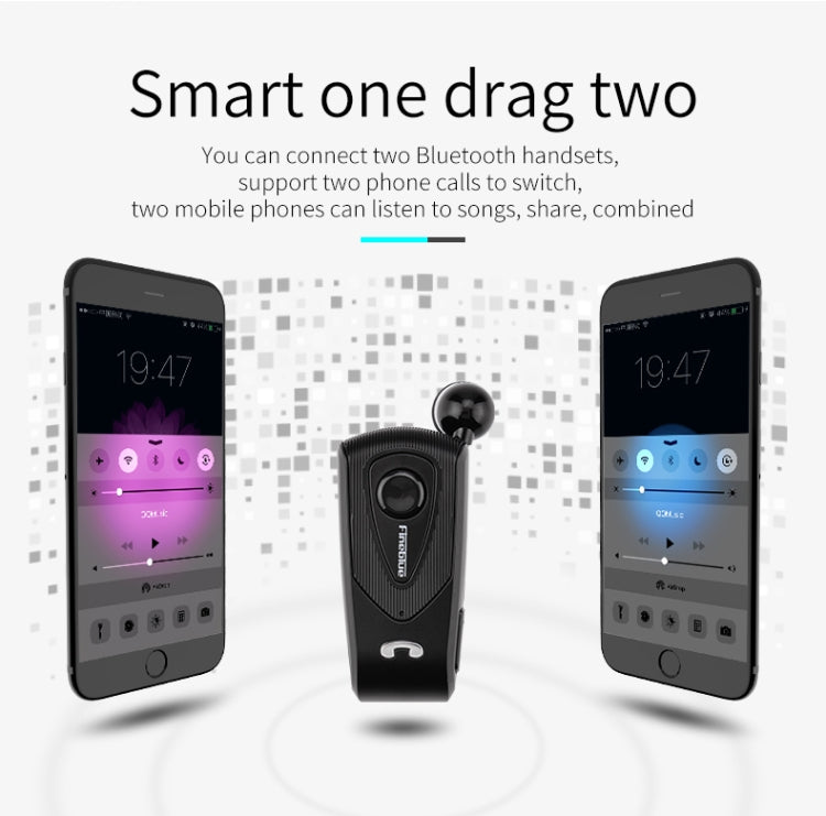 Auricular Bluetooth Antifurto com Cabo Retrátil F930 CSR4.1, Lembrete de Vibração de Chamadas, Prateado