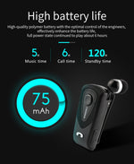 Auricular Bluetooth Antifurto com Cabo Retrátil F930 CSR4.1, Lembrete de Vibração de Chamadas, Prateado