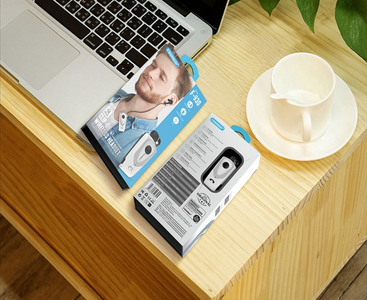 Auricular Bluetooth Antifurto com Cabo Retrátil F930 CSR4.1, Lembrete de Vibração de Chamadas, Prateado