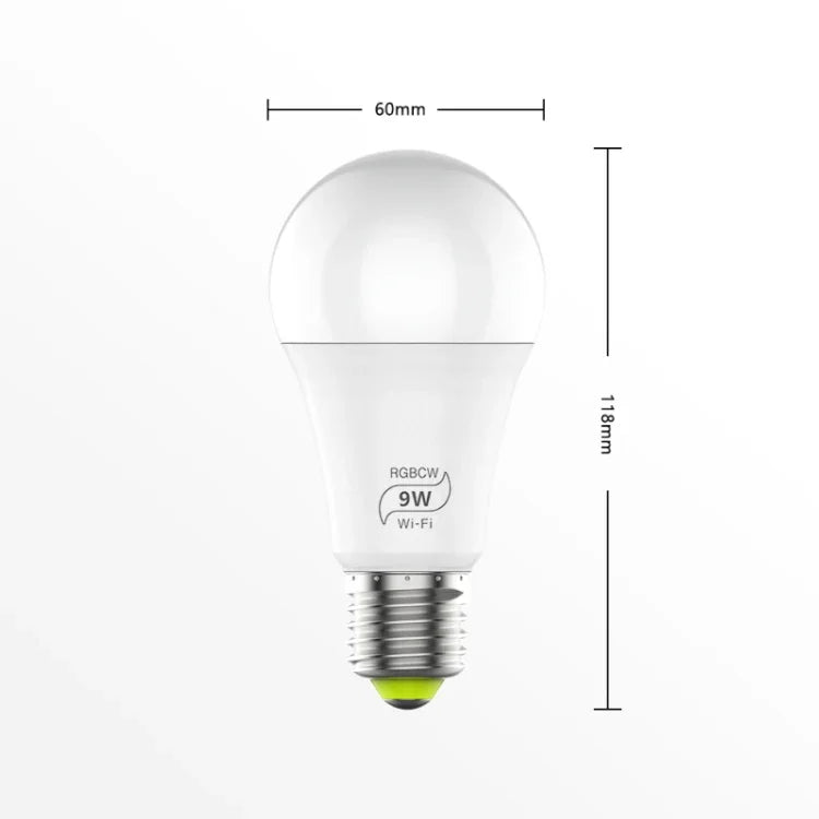 Lâmpada Inteligente LED 9W E27 RGBCW WIFI, Automação Doméstica Sem Fios, 220V
