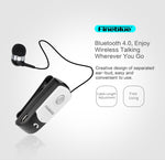 Auricular Bluetooth Antifurto com Cabo Retrátil F960 CSR4.1, Lembrete de Vibração de Chamadas, Preto, Branco, Prateado
